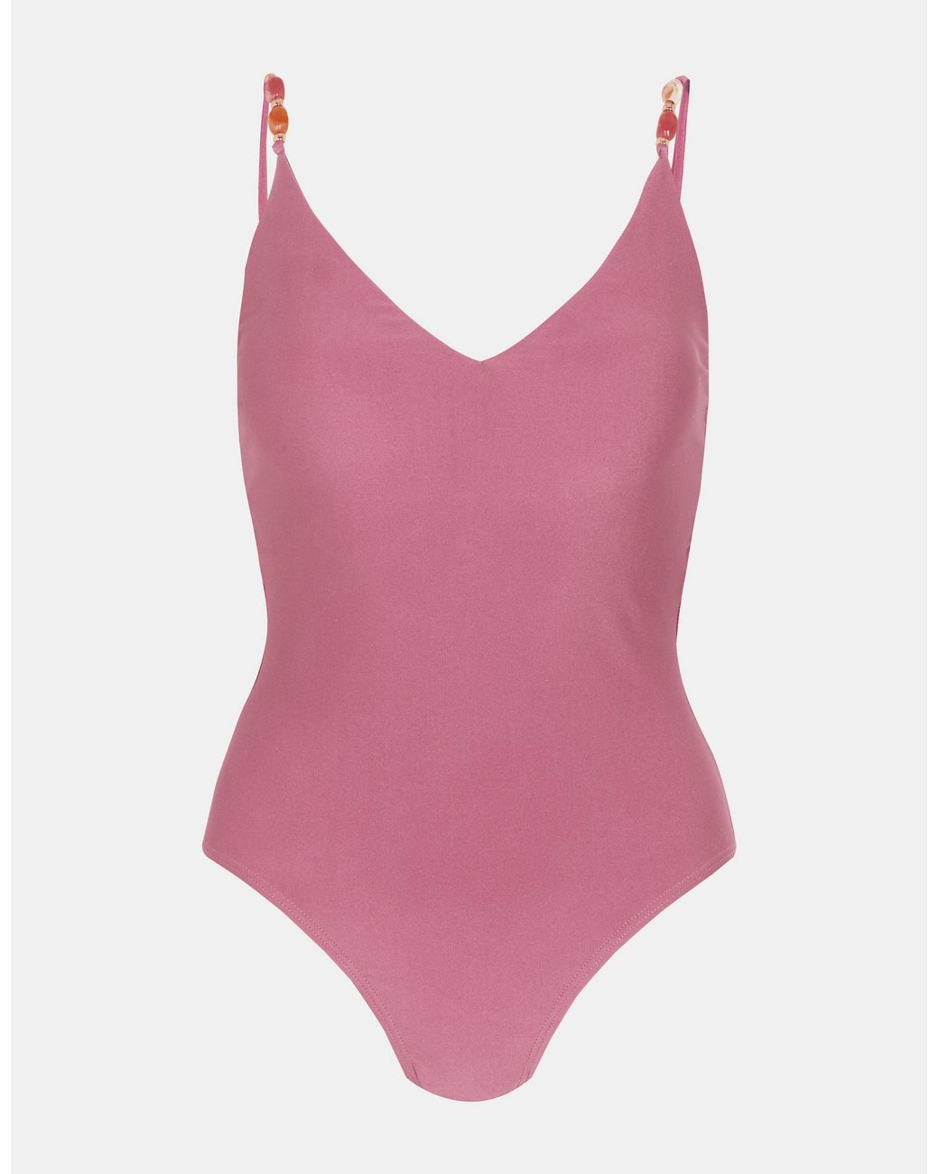 Accessorize Pink Bead Detail V-Neck Swimsuit