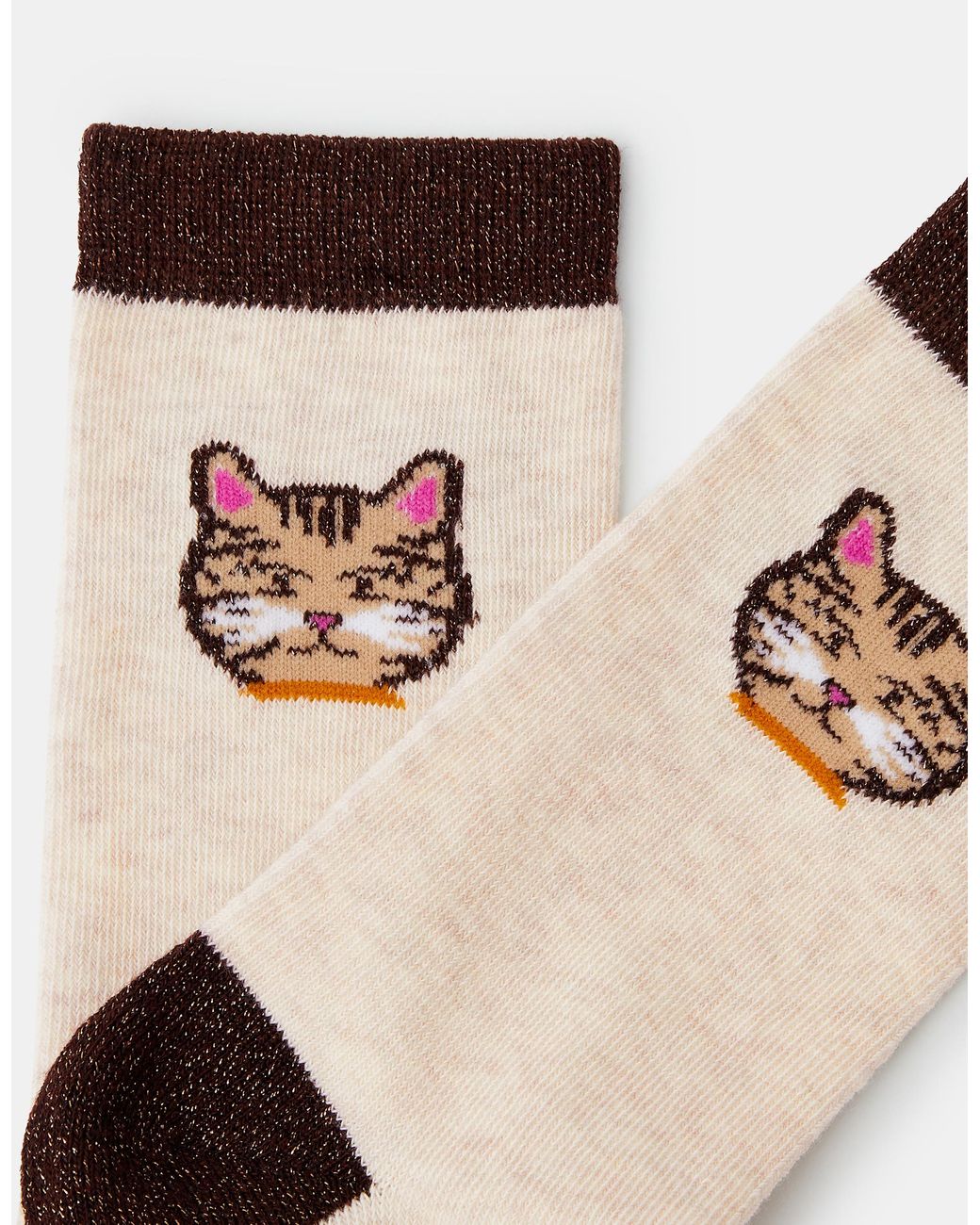 Accessorize White Cat Shimmer Socks