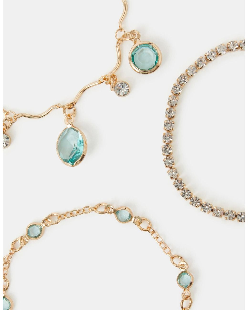 Accessorize White 3-Pack Gemstone Bracelets
