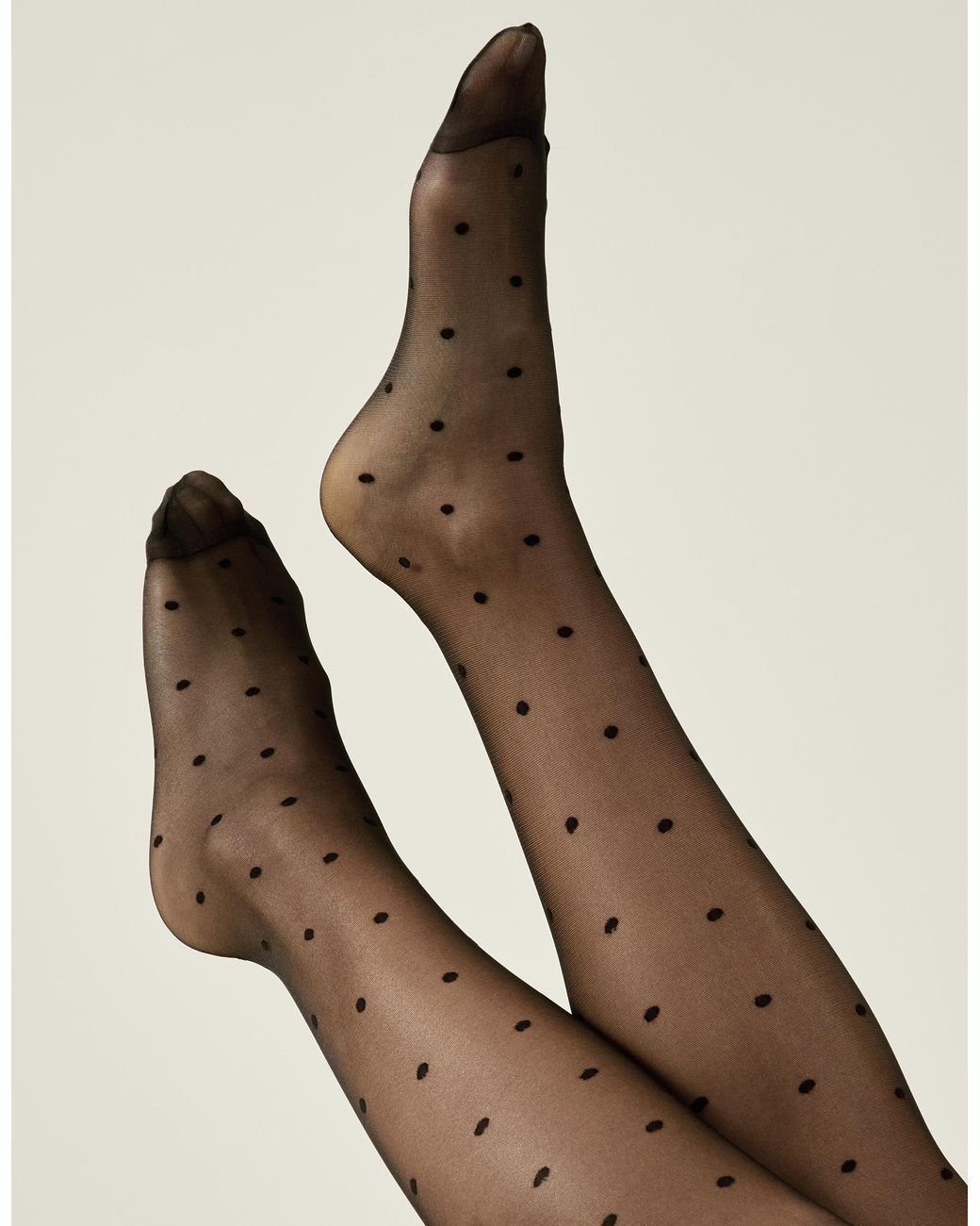 Accessorize Black Cotton Pinspot Tights
