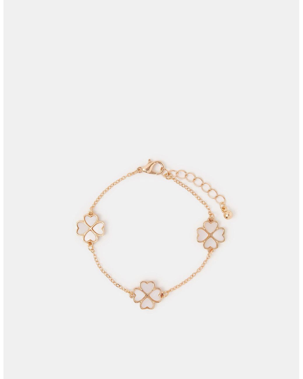 Accessorize Natural Lucky Clover Bracelet