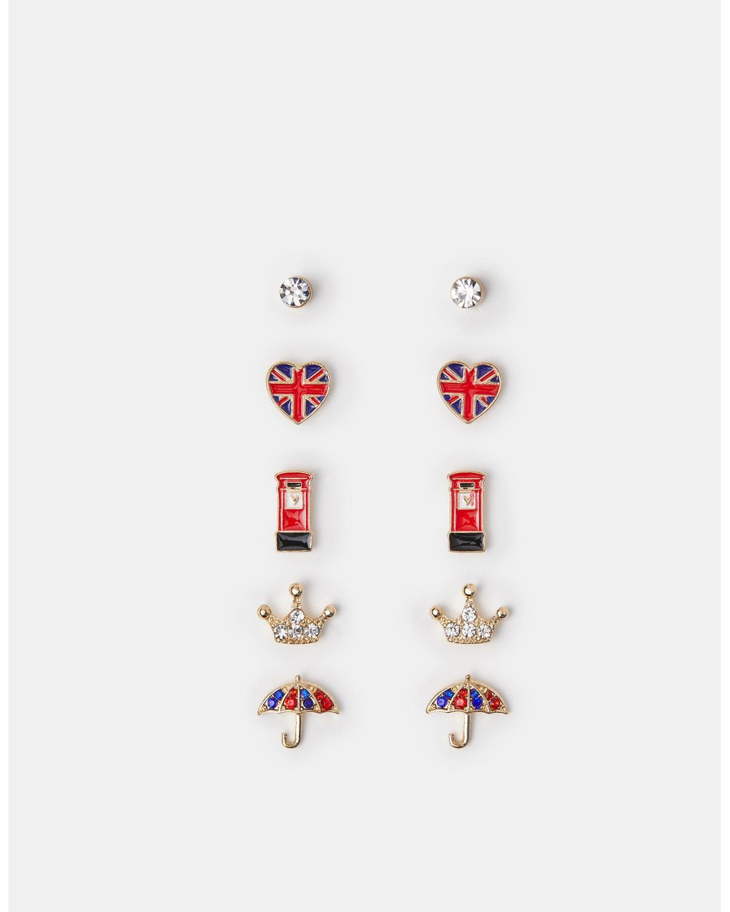 Accessorize White 5-Pack London Stud Earrings