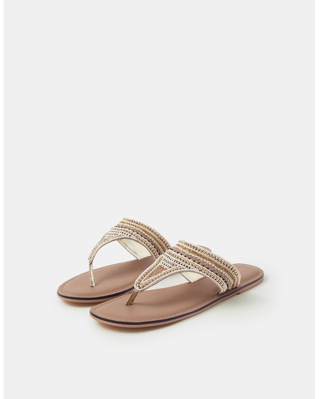 Accessorize Metallic Embellished Flip Flops