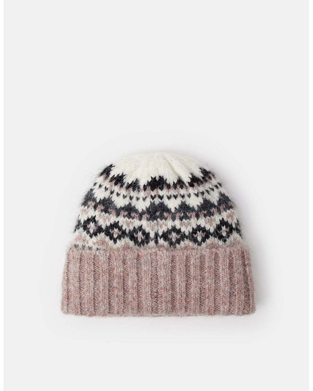 Accessorize Pink Embellished Fair Isle Beanie Hat