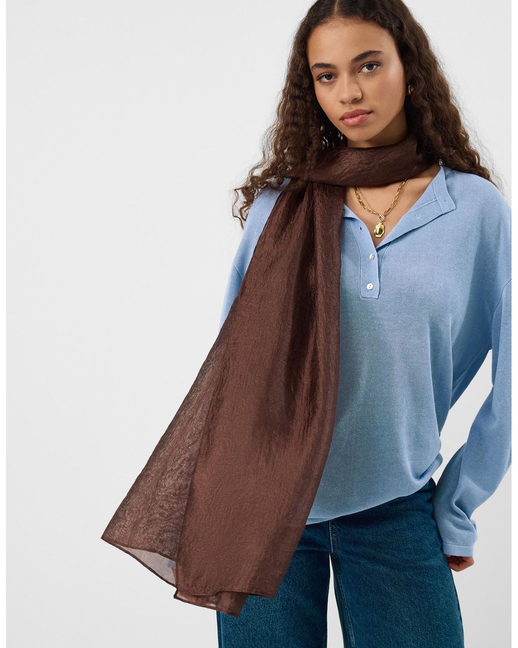 Accessorize Brown Lightweight Shimmer Scarf