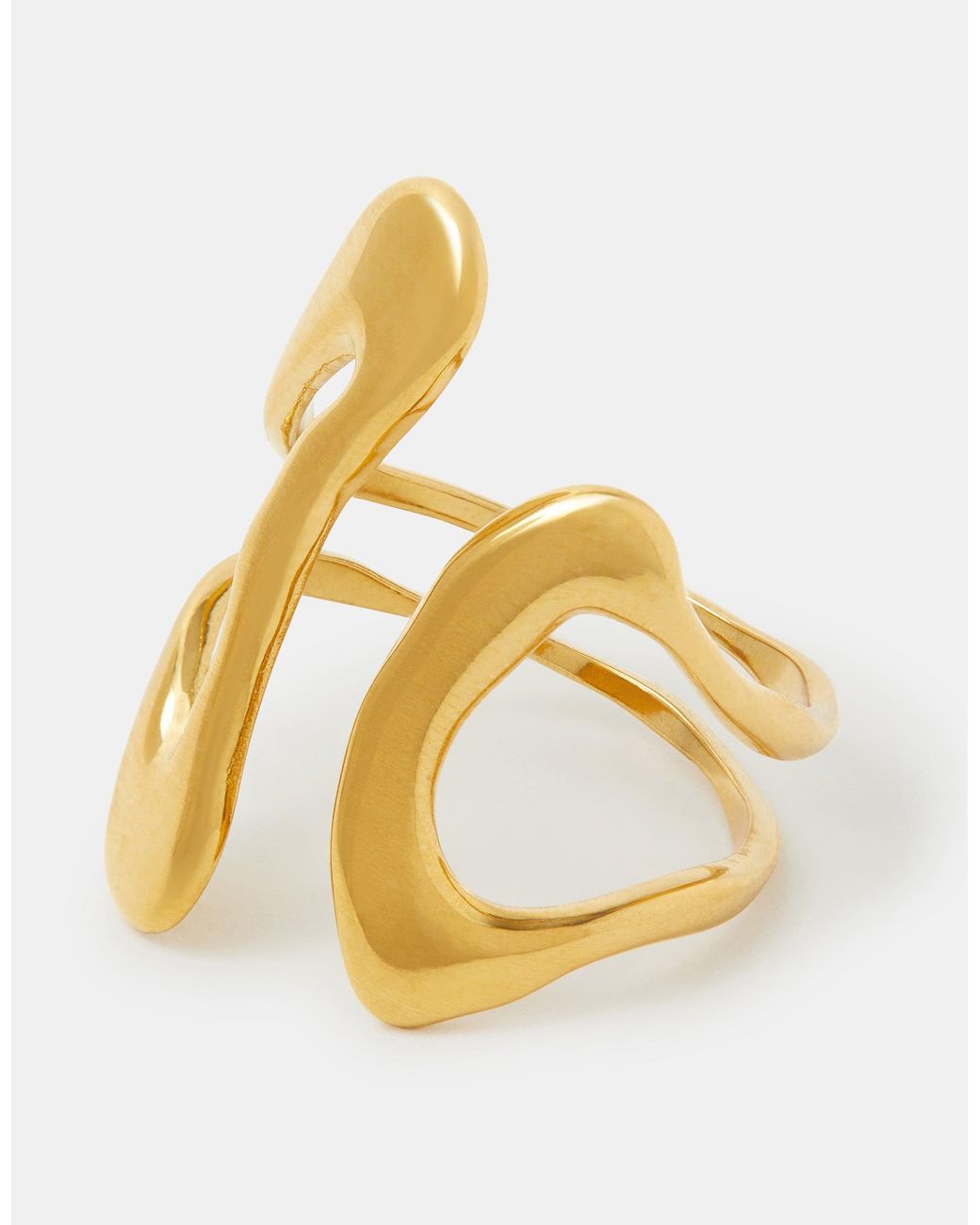 Accessorize Metallic Stainless Steel Fluid Adjustable Ring