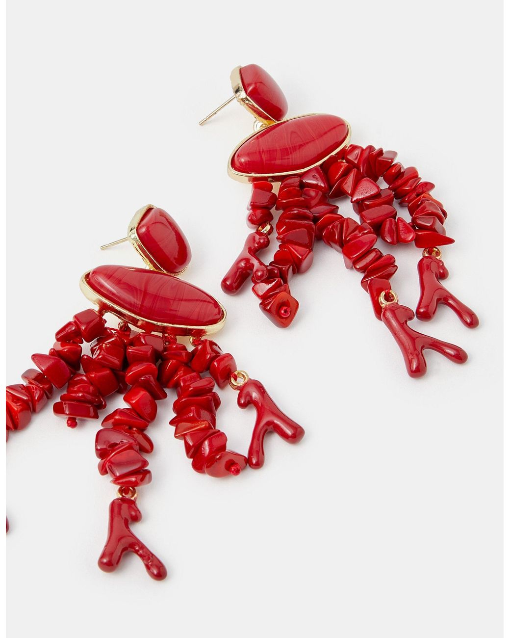 Accessorize Brown Stone Drop Earrings