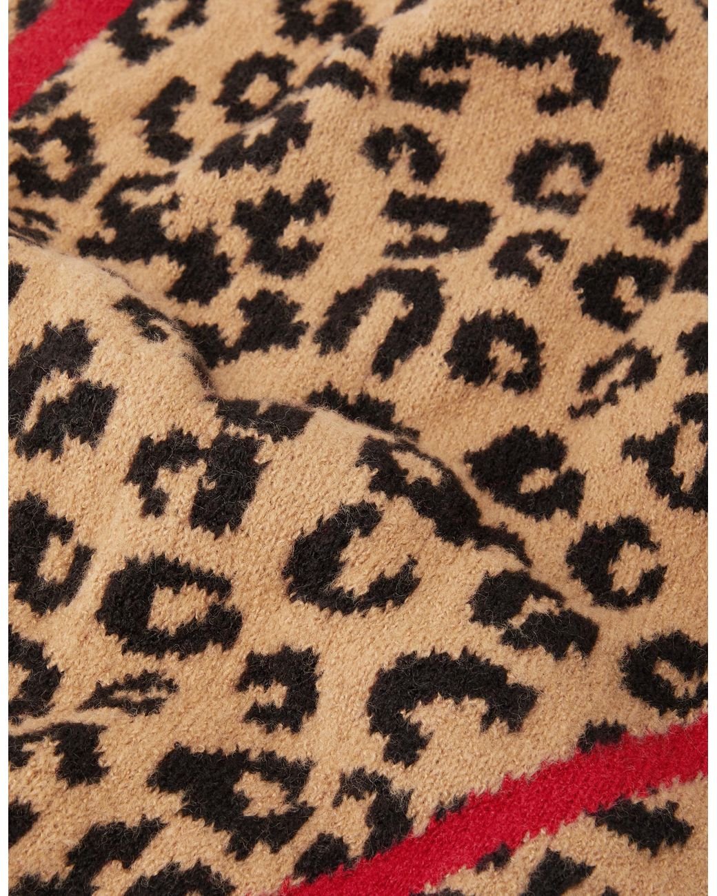 Accessorize Red Leopard Print Triangle Scarf