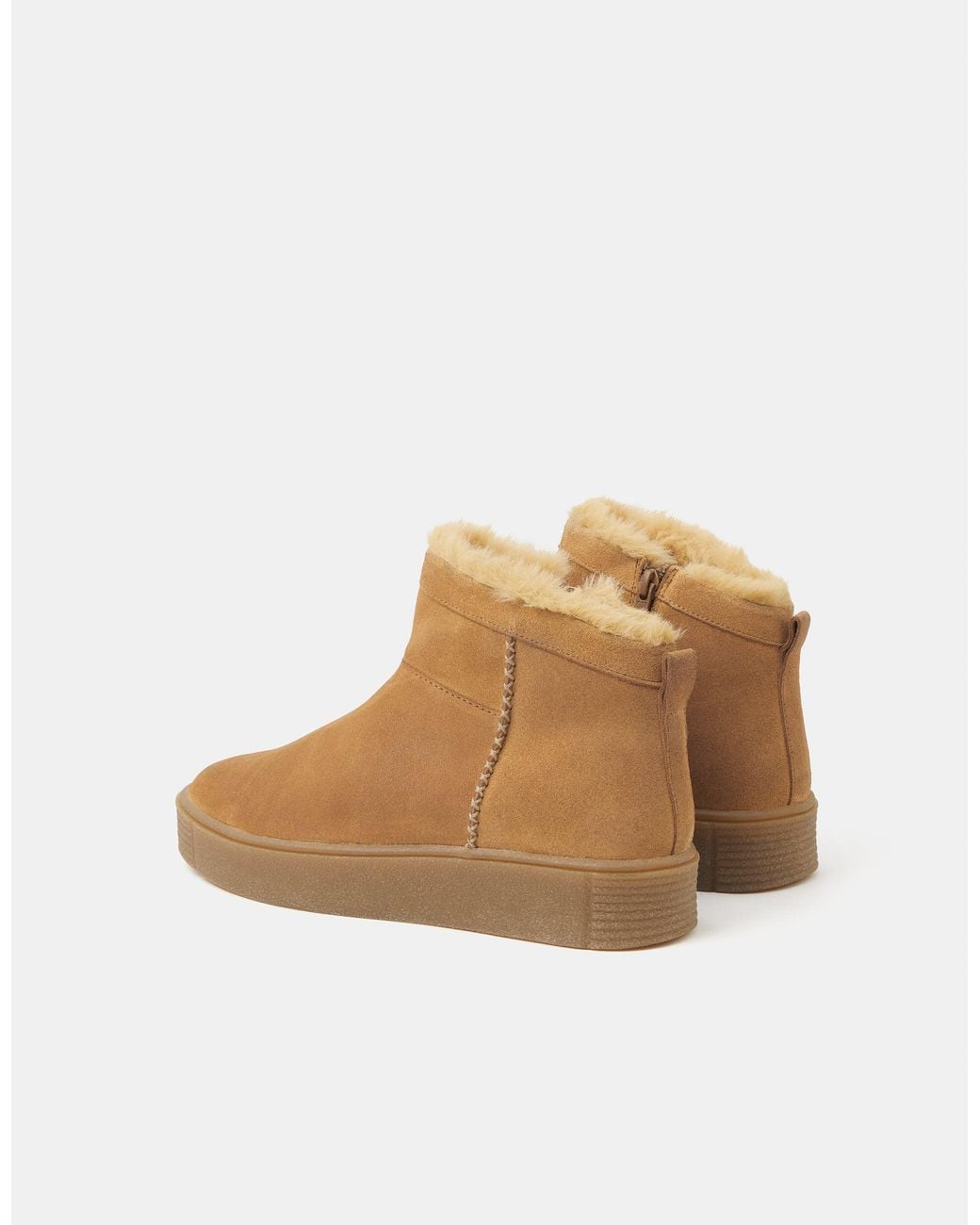 Accessorize Natural Faux Fur Lined Suede Ankle Boots