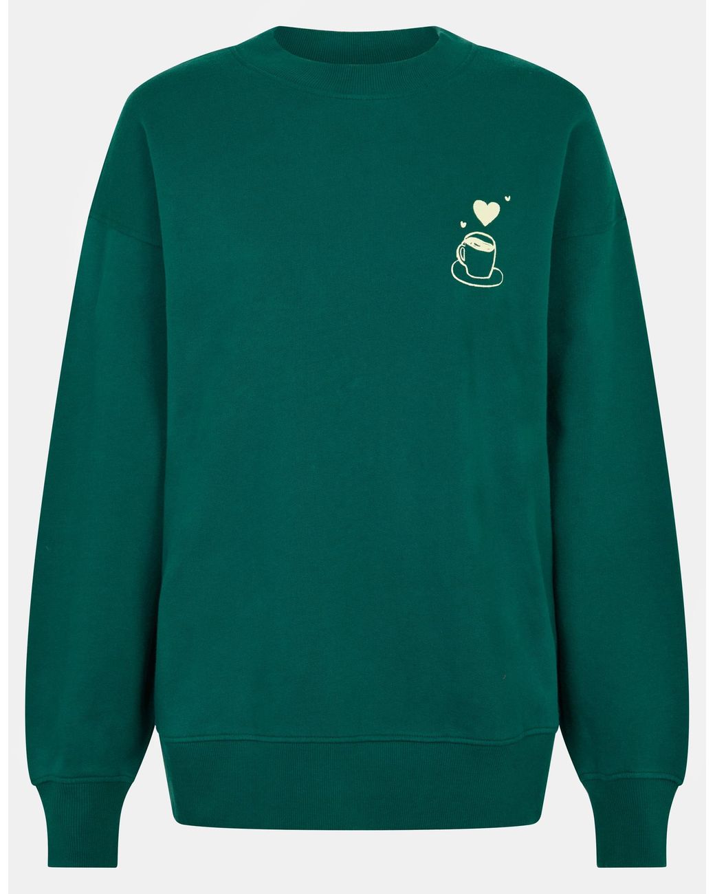 Accessorize Green X Good Manners Oversized Coffee Love Graphic Sweatshirt
