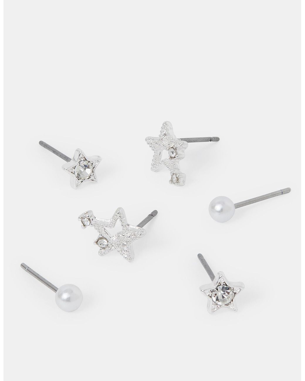 Accessorize Natural 3-Pack Shooting Star Stud Earrings