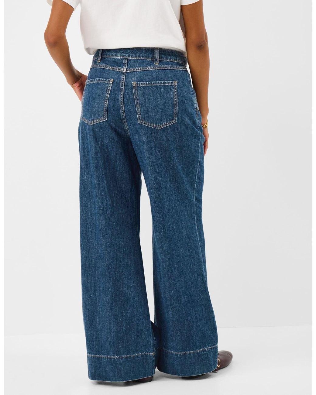 Accessorize Blue Pleat Waist Wide Leg Jeans