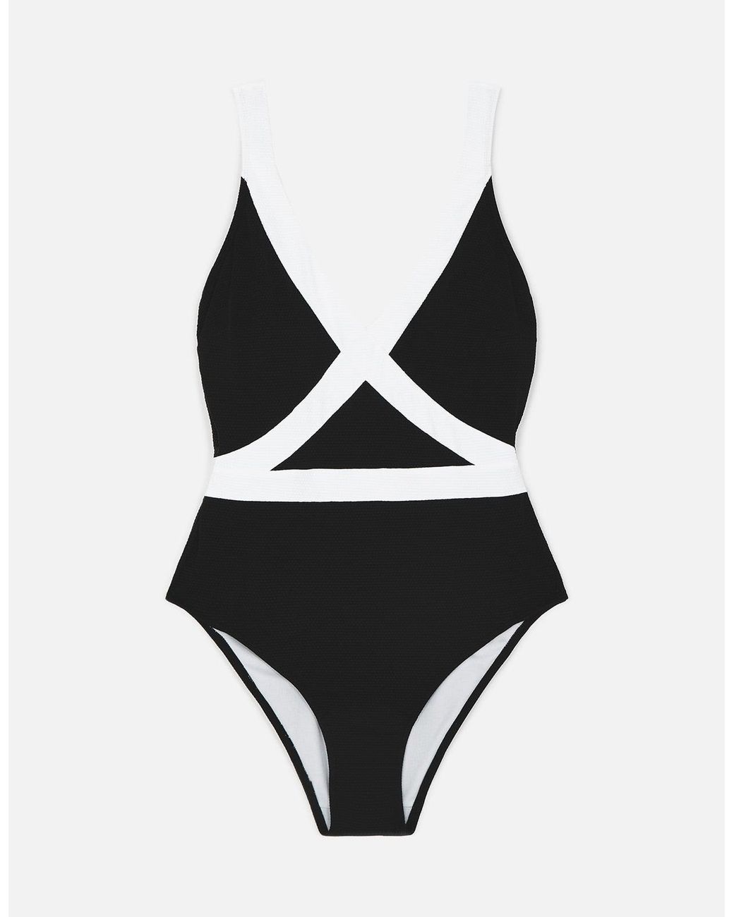 Accessorize Blue Textured Monochrome Shaping Swimsuit