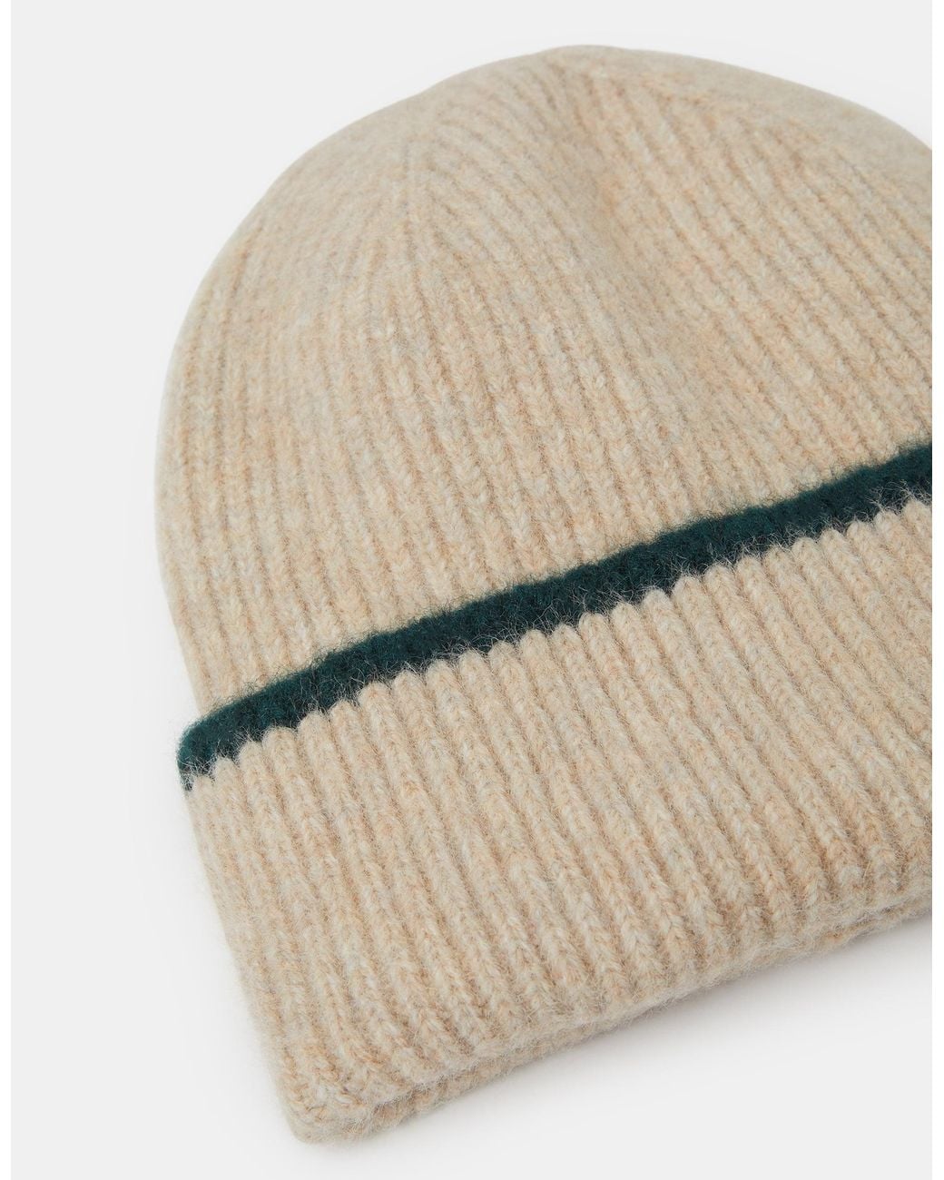 Accessorize Natural Contrast Ribbed Beanie Hat
