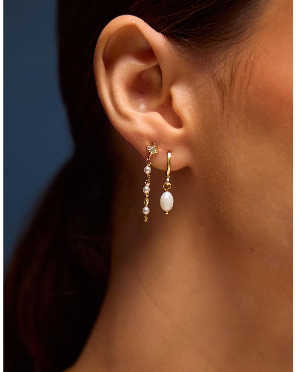 Accessorize White 5-Pack 14Ct-Plated Mother Of Pearl Stud & Hoop Earrings
