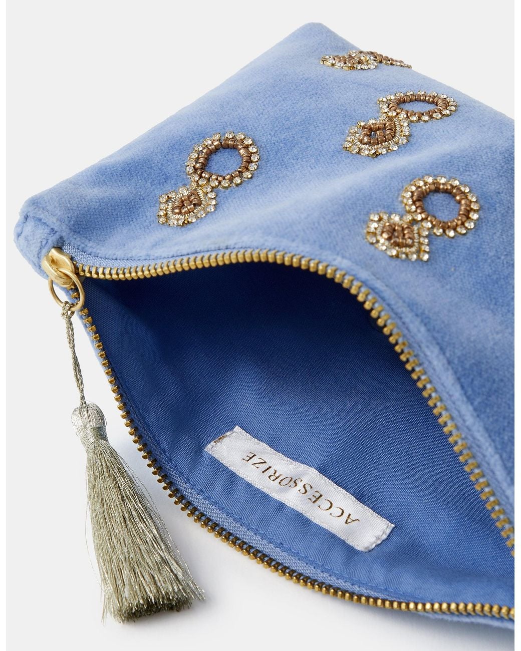 Accessorize Blue Engagement Ring Velvet Pouch