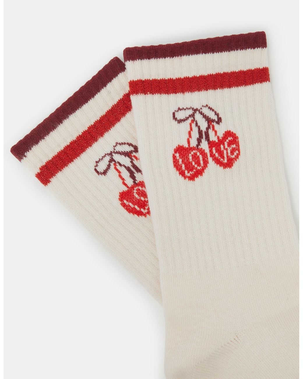 Accessorize White X Good Manners Cherry Socks
