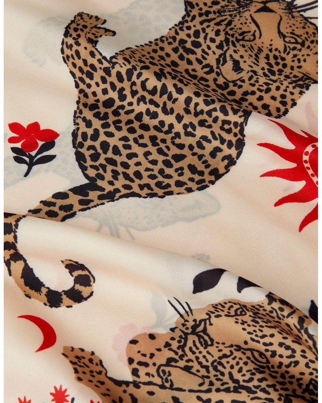 Accessorize White Leopard Print Square Satin Scarf