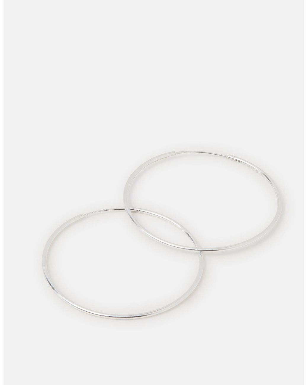 Accessorize White Sterling Large Hoop Earrings