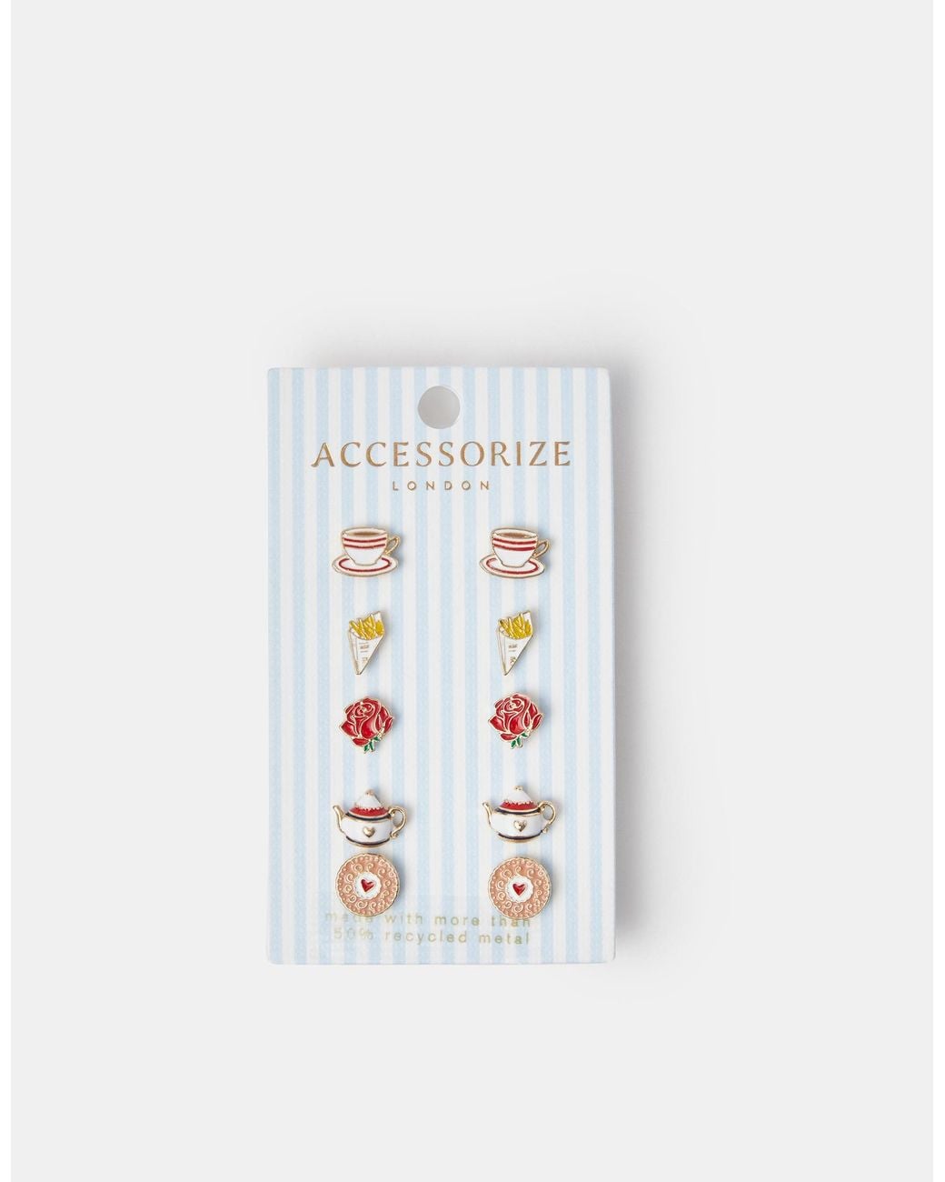 Accessorize White 5-Pack London Food Stud Earrings