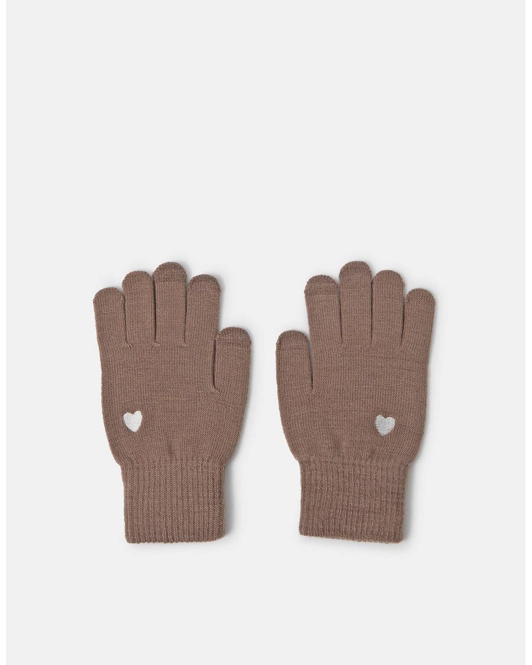Accessorize Multicolor Heart Embroidered Touchscreen Gloves