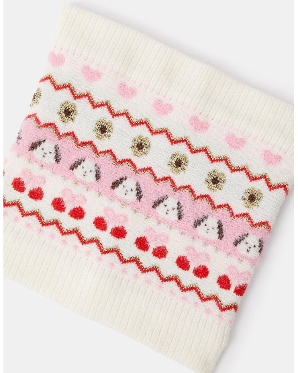Accessorize Pink Dog Fair Isle Snood