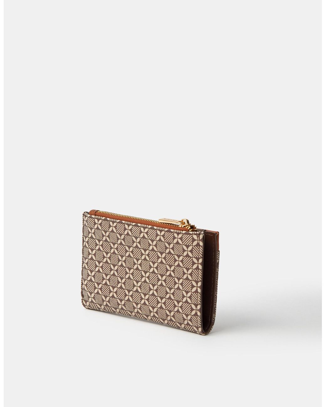 Accessorize White Slimline Geometric Print Purse