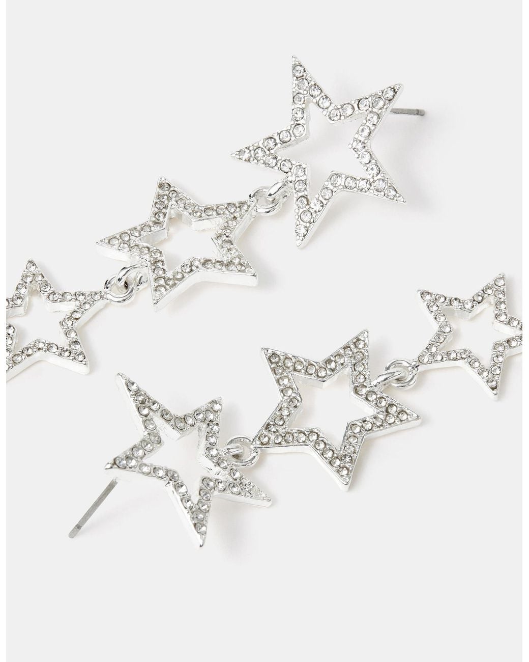 Accessorize White Embellished Star Drop Earrings