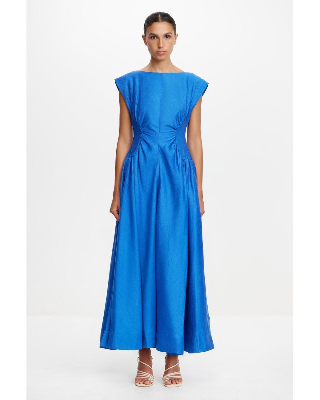 white beach dresses cotton dress and gold embroidery – Lindsey Brown Light blue outfits Color:CREAM 8