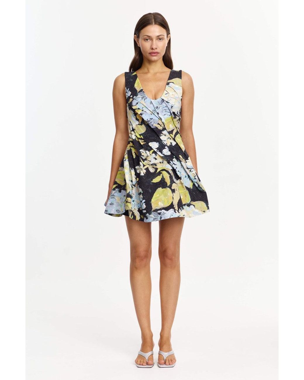 Acler Multicolor Benier Mini Dress For Nylon Fabric