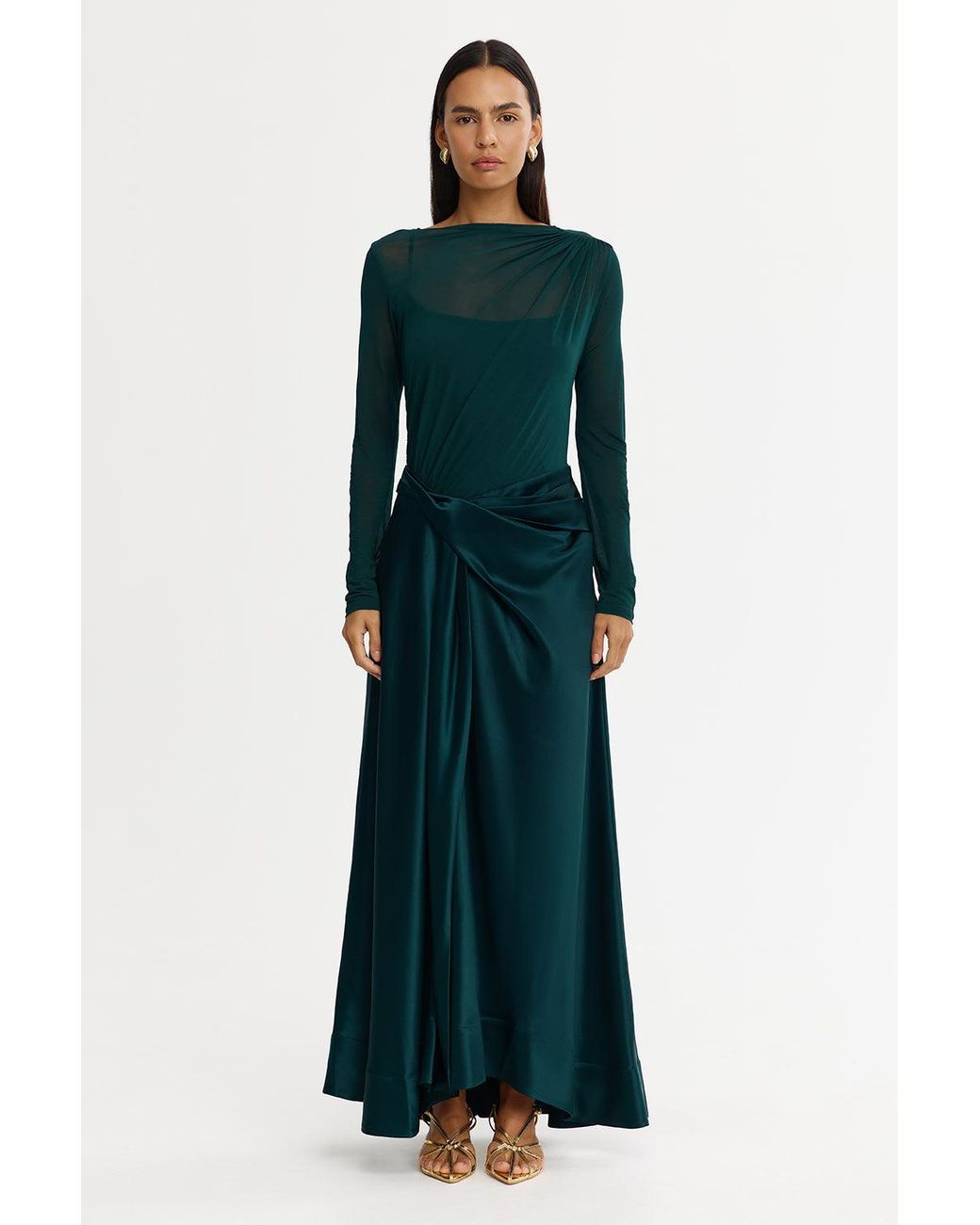Acler Green Long Sleeve Maxi Dress