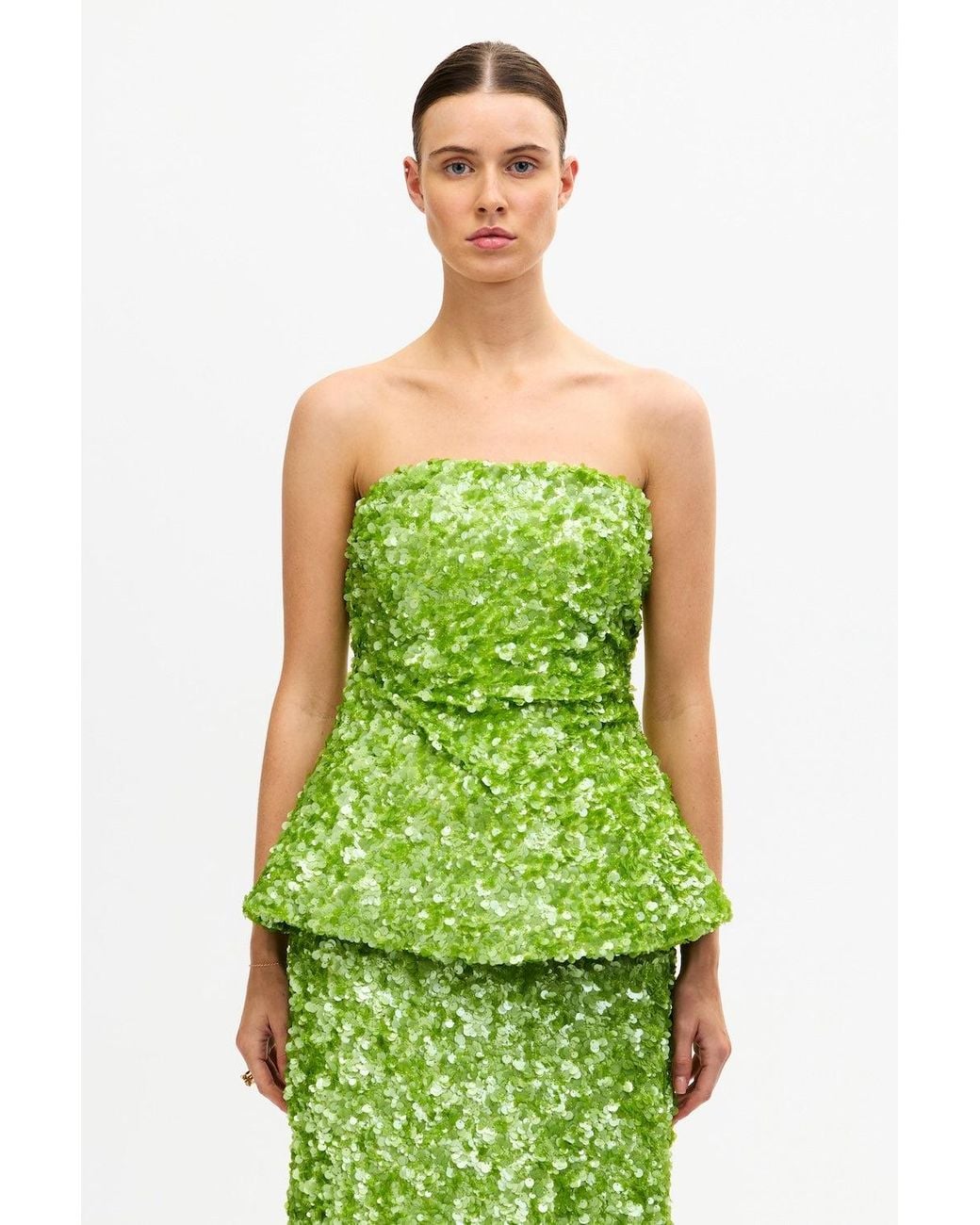 Acler Green Pipson Top