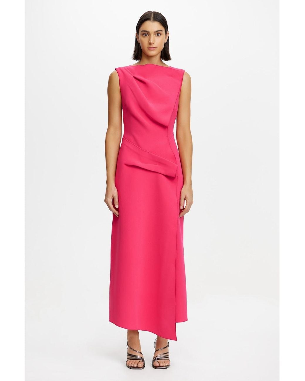 Acler Pink Normanhill Midi Dress