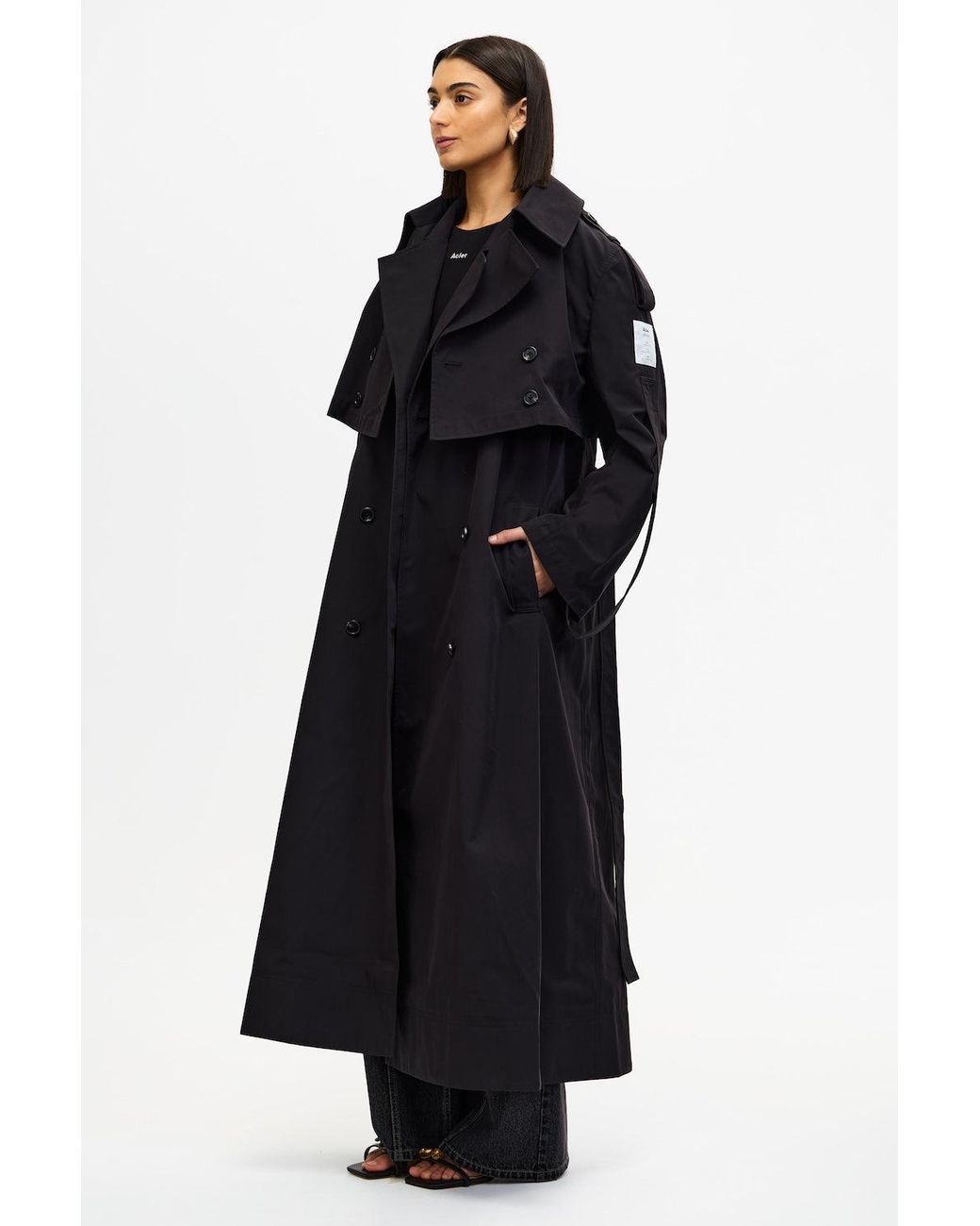 Acler Black Conford Trench
