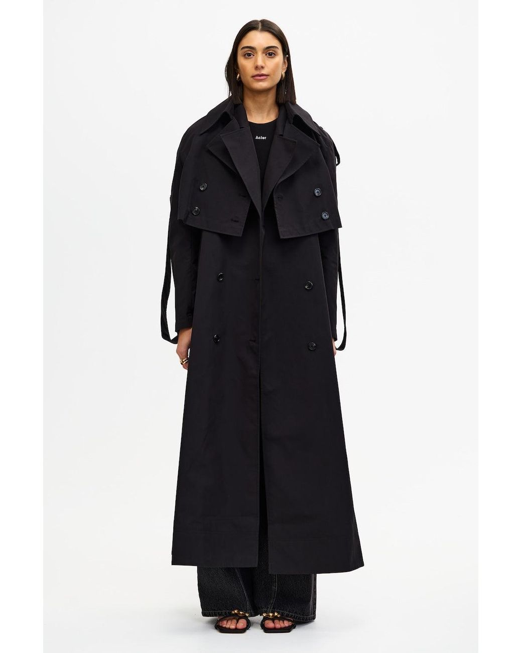 Acler Black Conford Trench