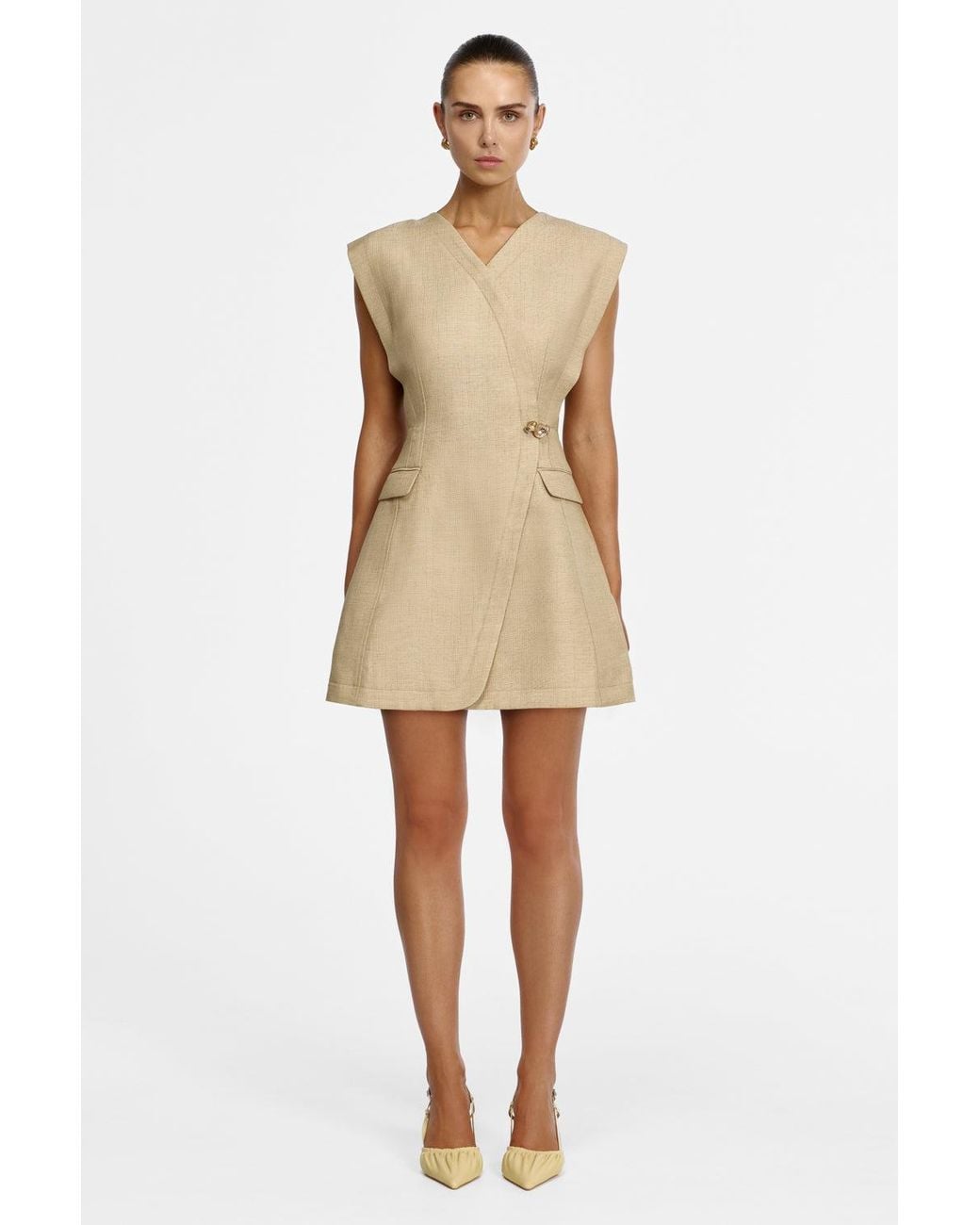 Acler Natural Mcalroy Mini Dress For