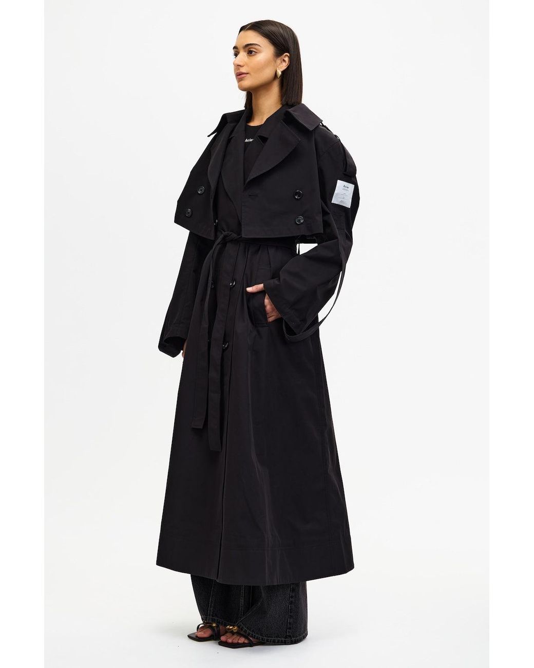 Acler Black Conford Trench