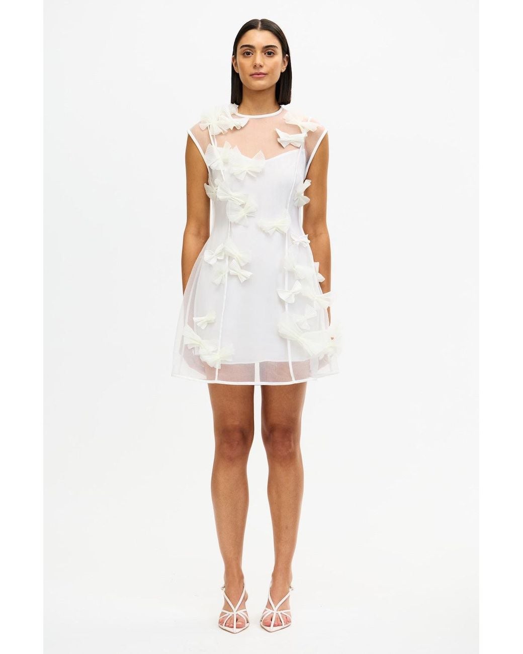 Acler White Sheer Mesh Mini Dress For