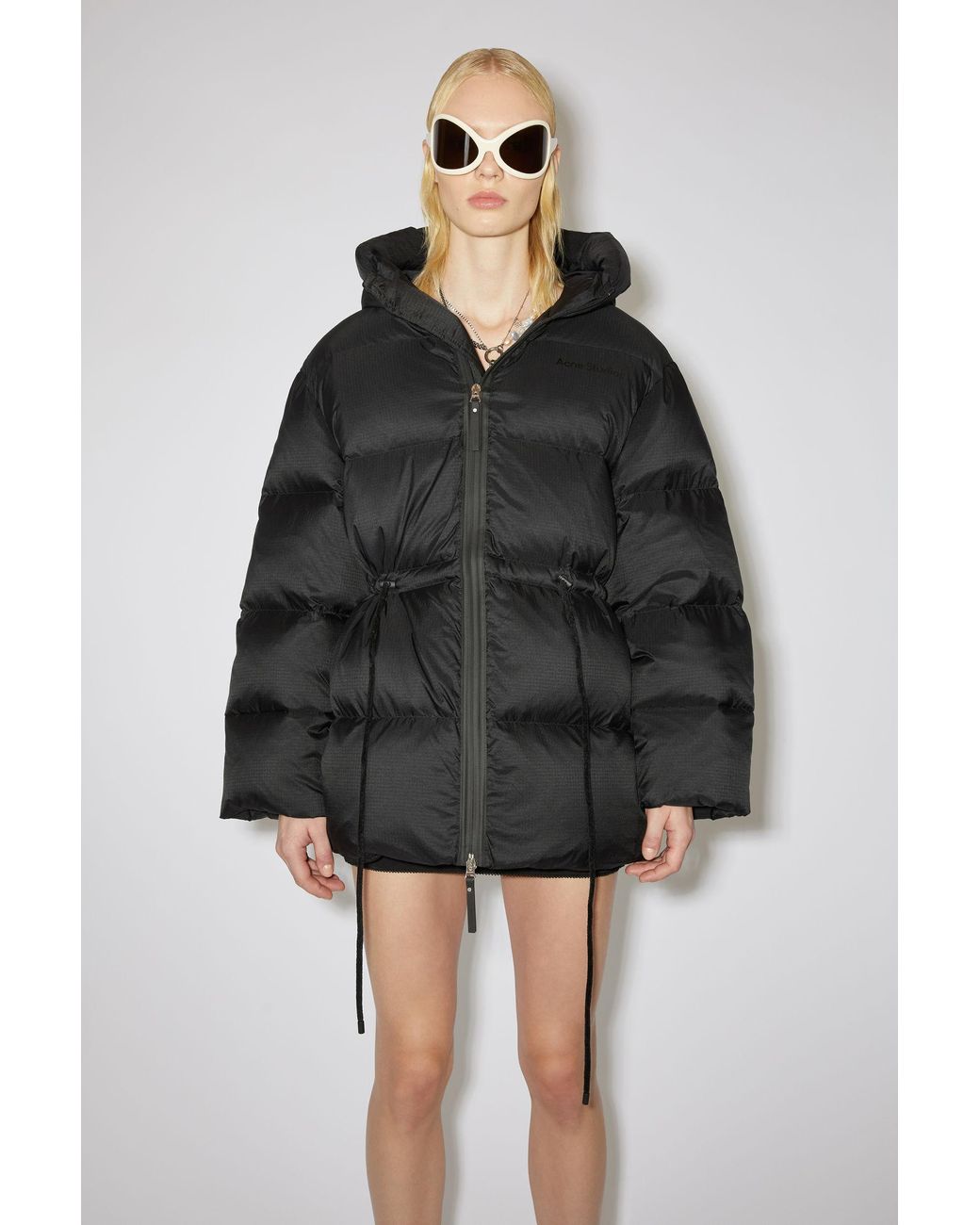 hooded puffer coat acne