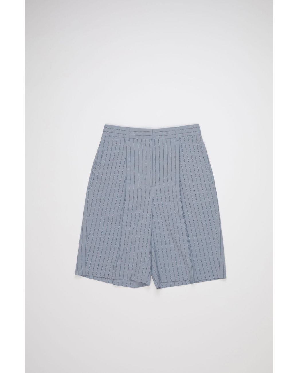 Acne Studios Pinstriped Shorts in Blue | Lyst