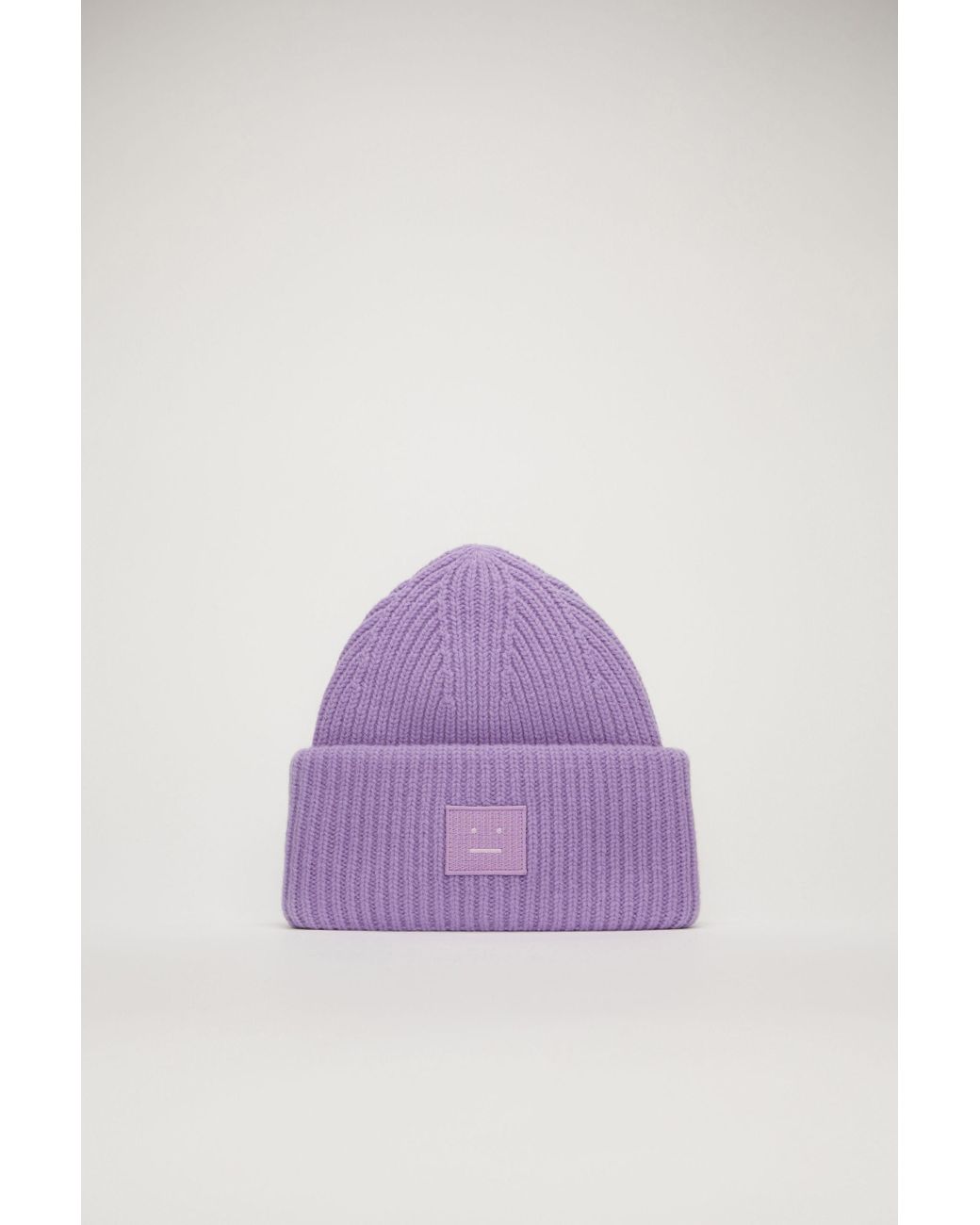 Wool Face-patch Beanie lavender Purple 