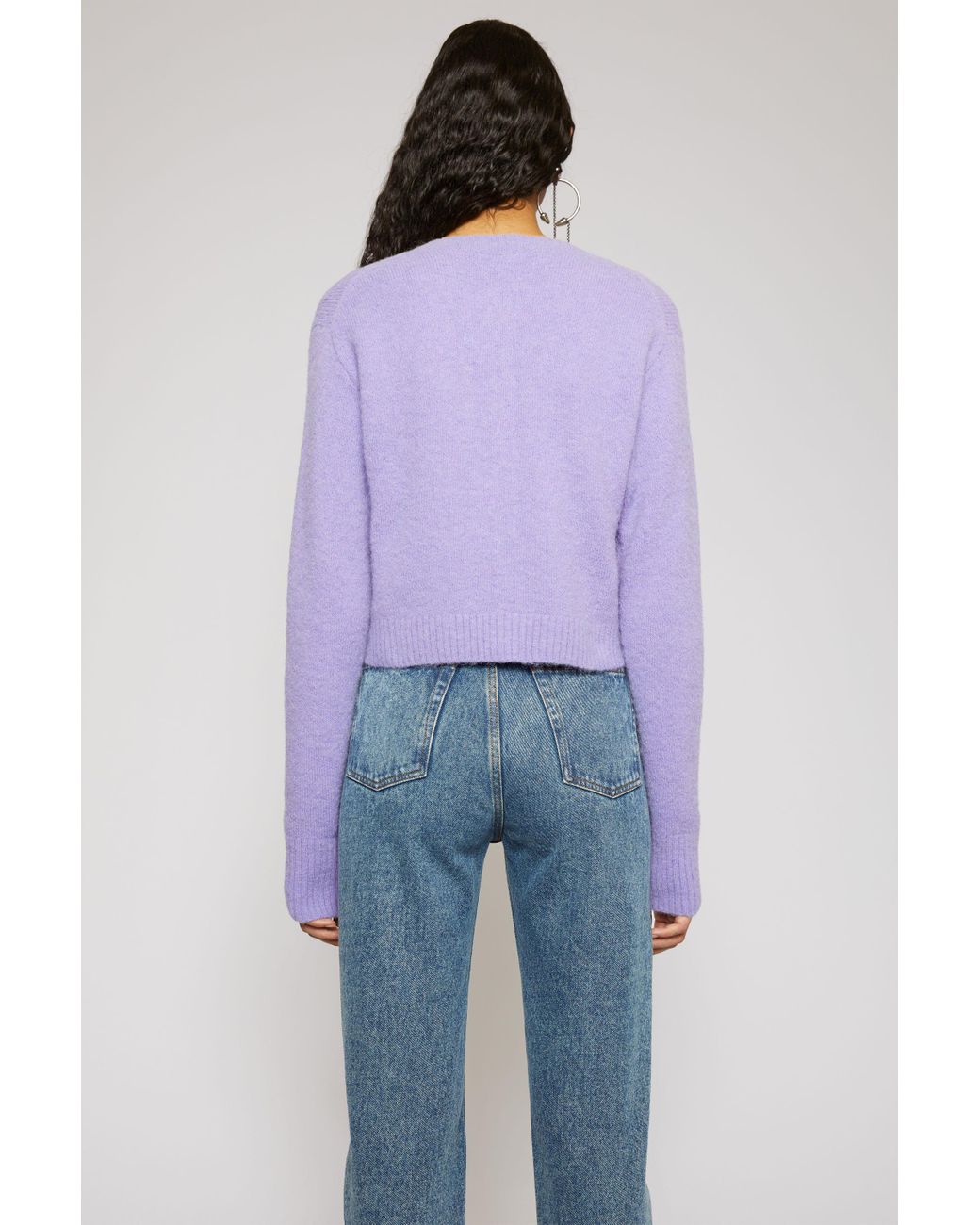 light purple cropped cardigan