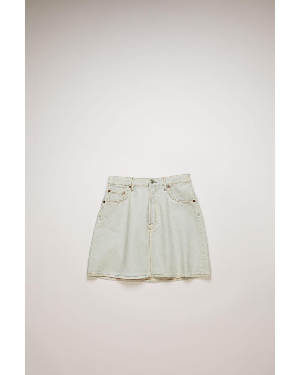 pale blue denim skirt
