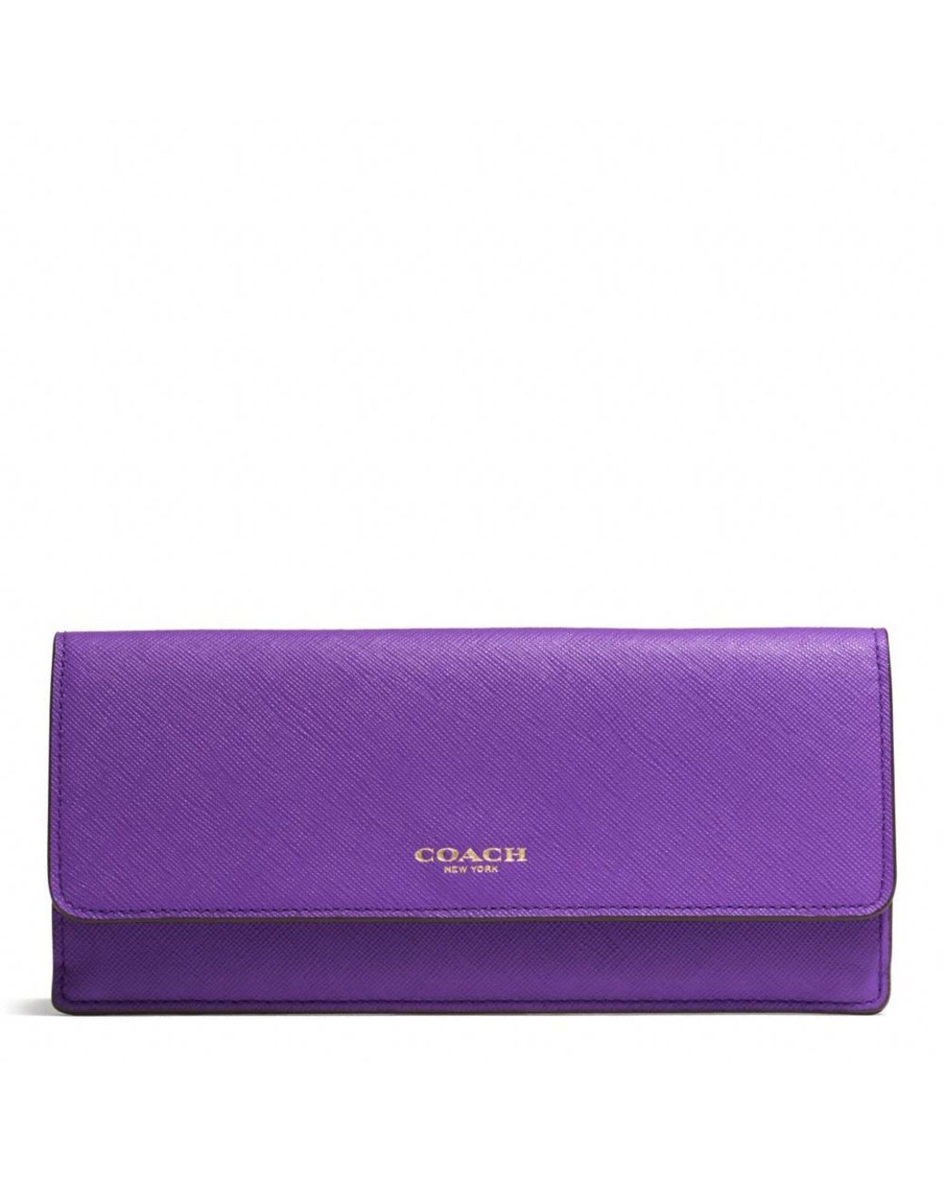 COACH Soft Wallet in Saffiano Leather in Purple | Lyst