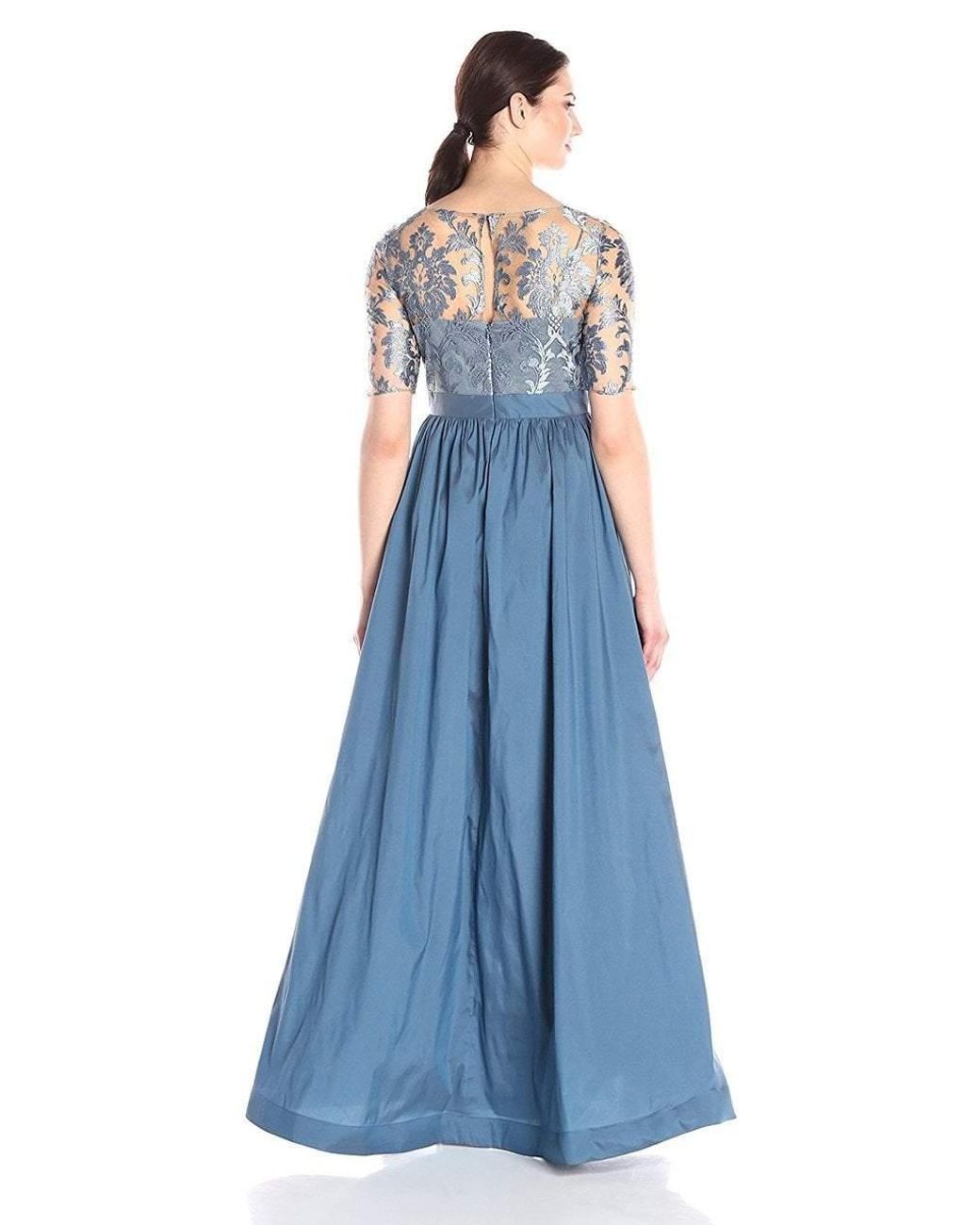 adrianna papell lace illusion gown