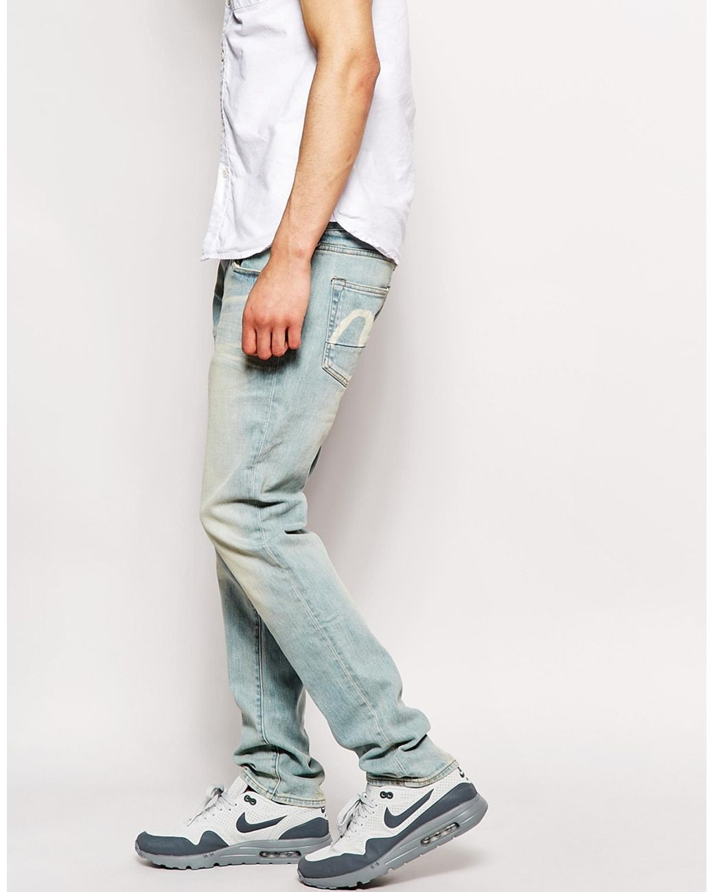Evisu Jeans 2023 Skinny Fit Japanese Bleach Wash Denim in Blue for Men |  Lyst