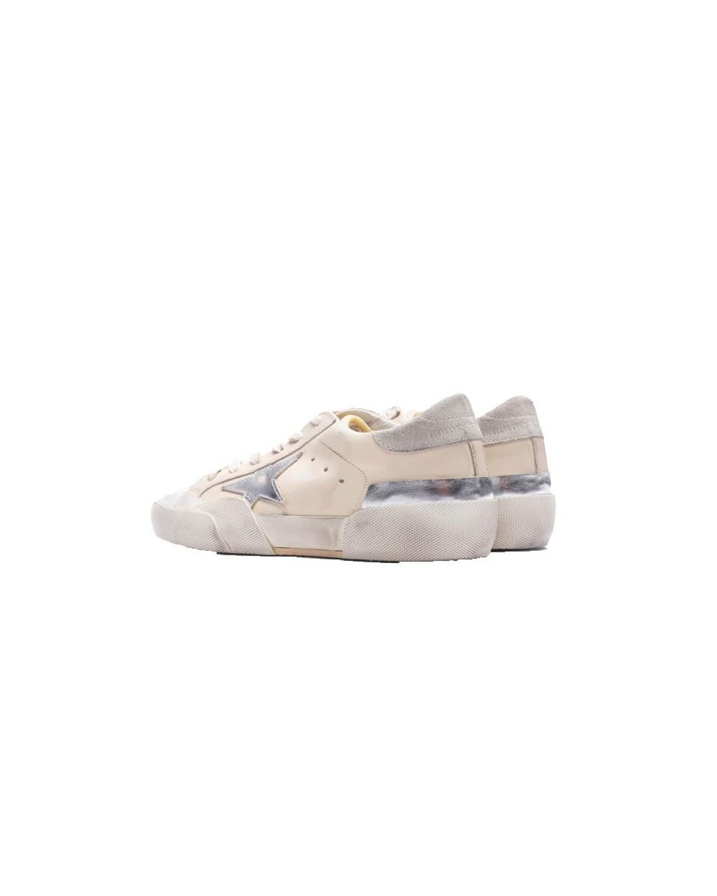 Golden Goose Super-star Penstar Multifoxing Leather Cream Silver  Icegwf00364.f003168.15371 in White | Lyst