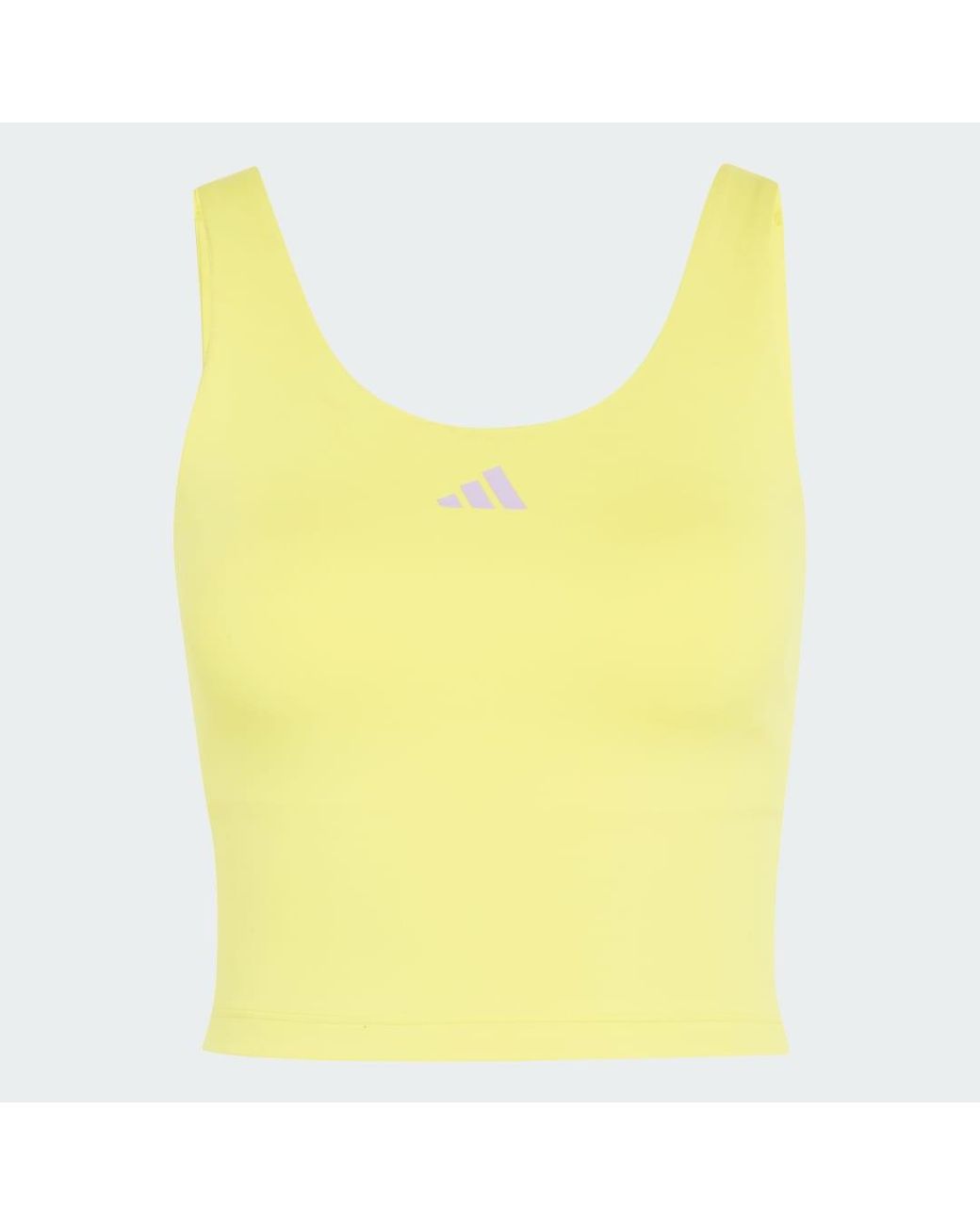 Adidas Green 3 Stripes Studio All Me Light Support Tank Top