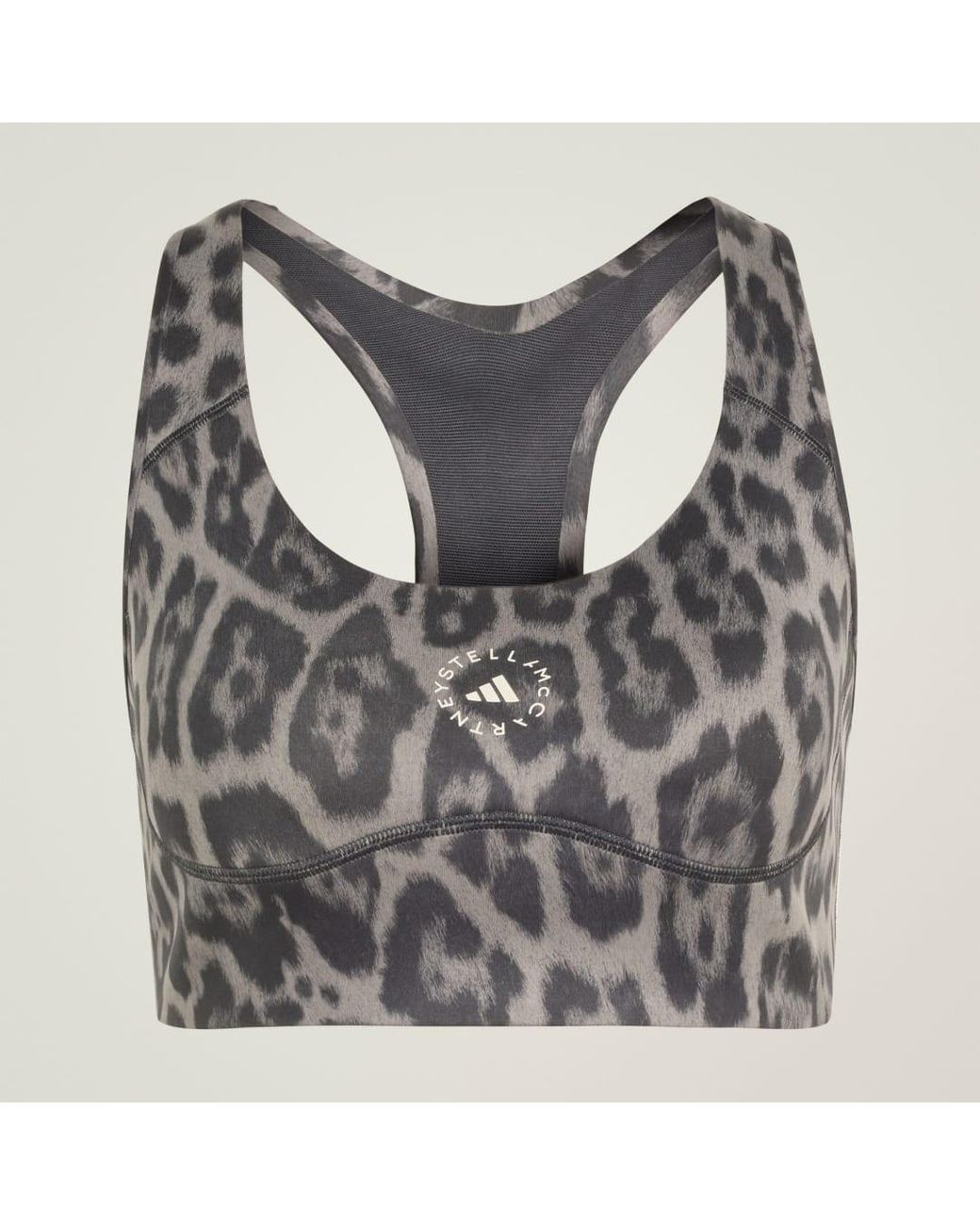 Adidas Gray By Stella Mccartney Primeliftimpact Training Bra Medium Support Printed