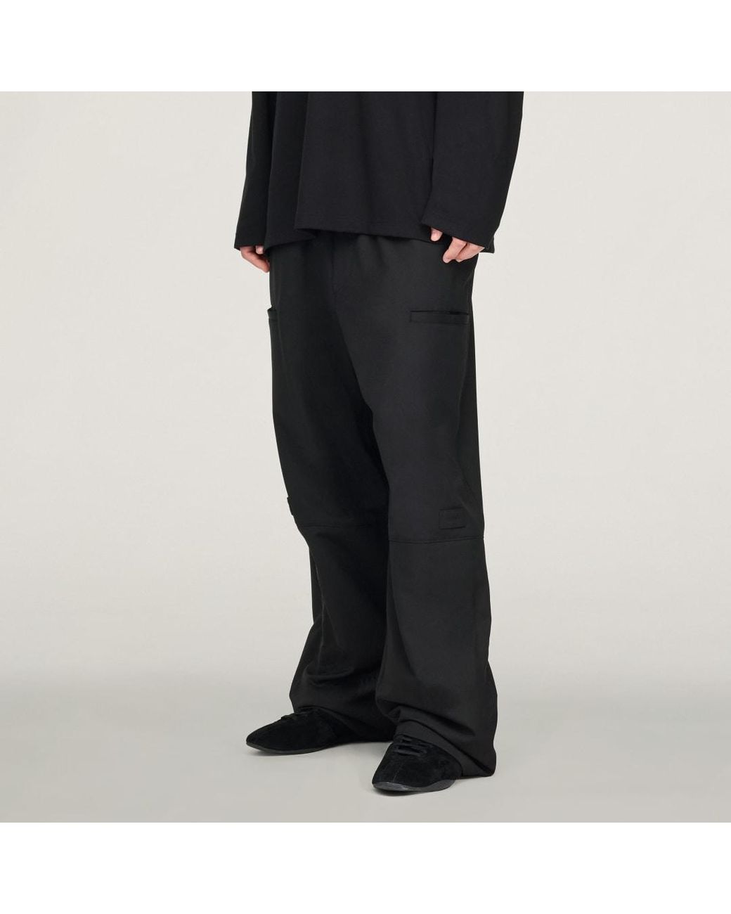 Adidas Black Y-3 Refined Wool Cuffed Tracksuit Bottoms for men